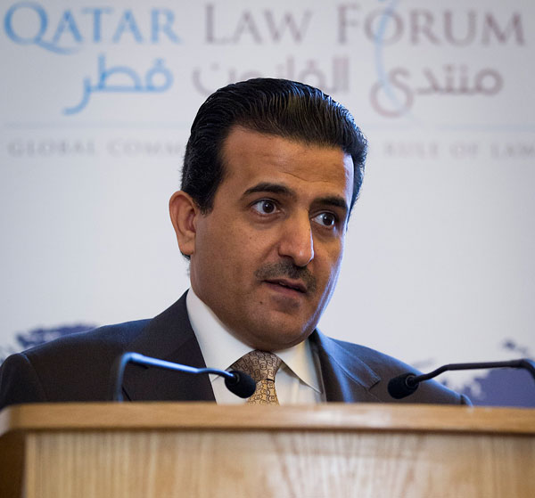 HE Dr. Ali bin Fetais Al Marri, attorney general of Qatar, speaking at the recent QLF symposium held in London.